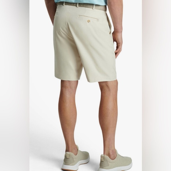 Peter Millar Salem Khaki Twill Performance Shorts Mens 48R Neutral Lightweight - Picture 2 of 8